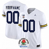 Men's Michigan Wolverines ACTIVE PLAYER Custom 2023 F.U.S.E. White Rose Bowl Patch Stitched Jersey,baseball caps,new era cap wholesale,wholesale hats